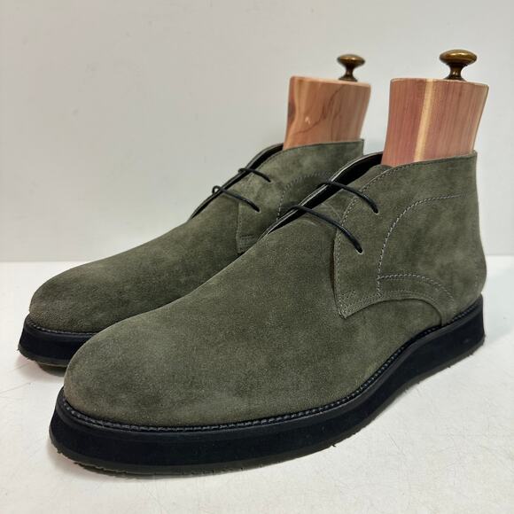 NWOT Donald Pliner Colton Olive Green Suede Chukka Boot Made in Italy 11.5 - Picture 1 of 10